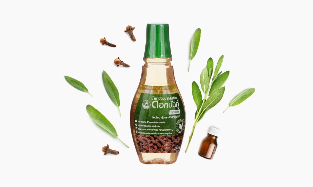 Фото ополаскивателя с маслом гвоздики Twin Lotus Herbal Mouthwash Clove 