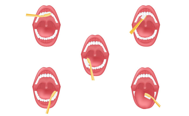 Схема чистки зубов для детей в картинках